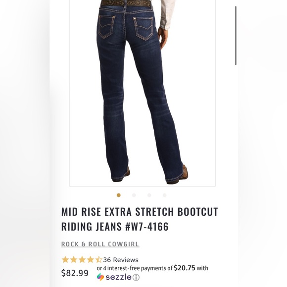 Rock & roll denim MID RISE EXTRA STRETCH BOOTCUT RIDING JEANS - Picture 8 of 8